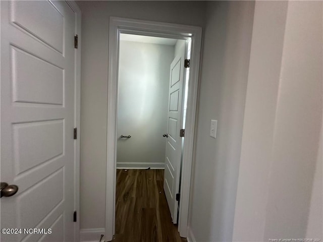 hall featuring dark hardwood / wood-style flooring