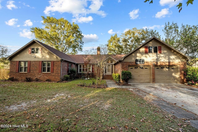 view of front of home featuring a front lawn