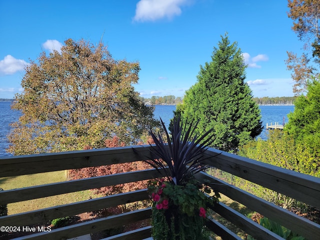 balcony with a water view