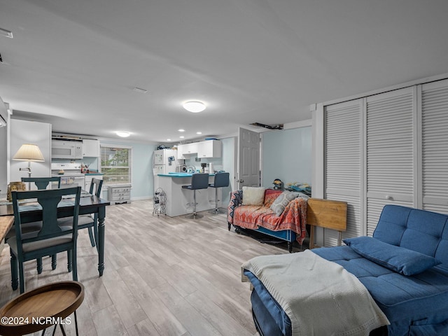 living room featuring light wood-type flooring