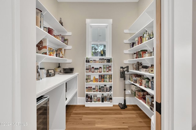 pantry featuring beverage cooler