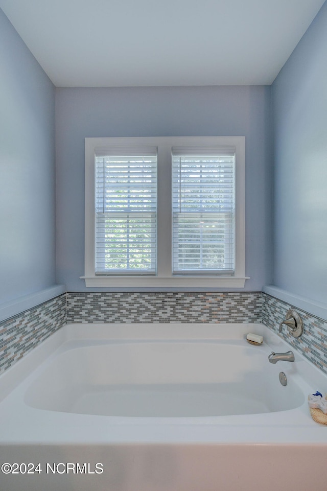 bathroom featuring a bathing tub and a healthy amount of sunlight