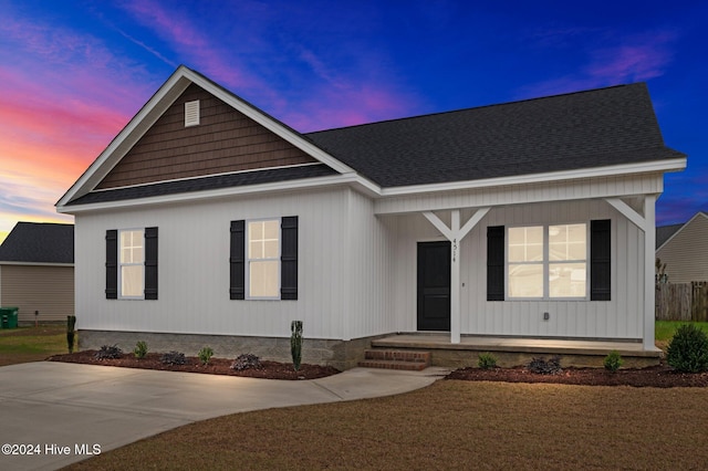 view of front of house featuring covered porch