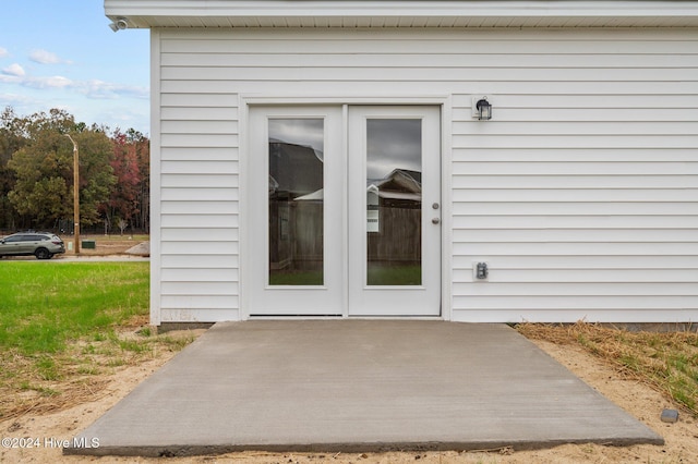 view of exterior entry with french doors