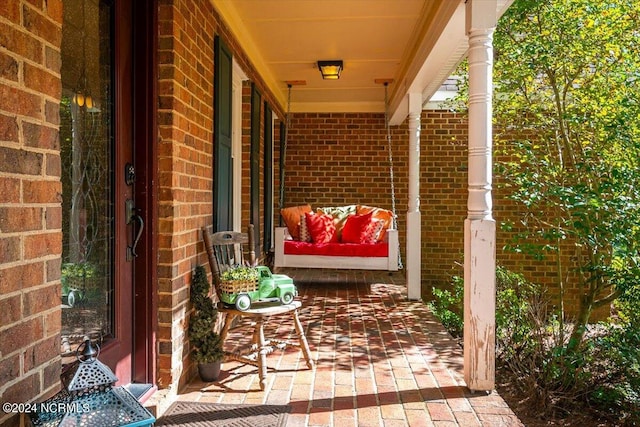 view of patio with a porch