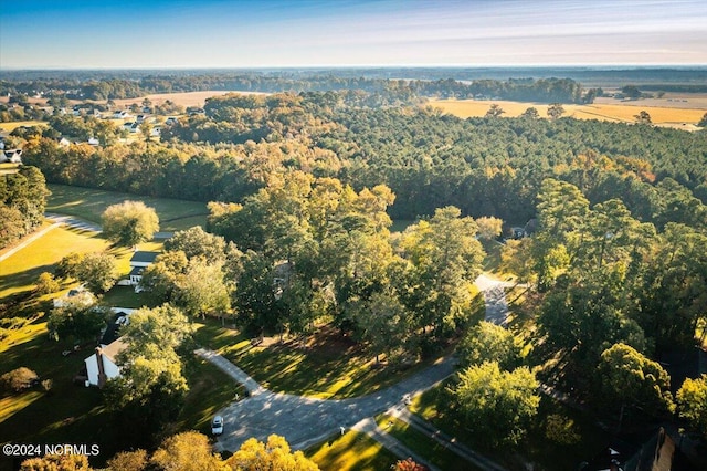 birds eye view of property with a rural view