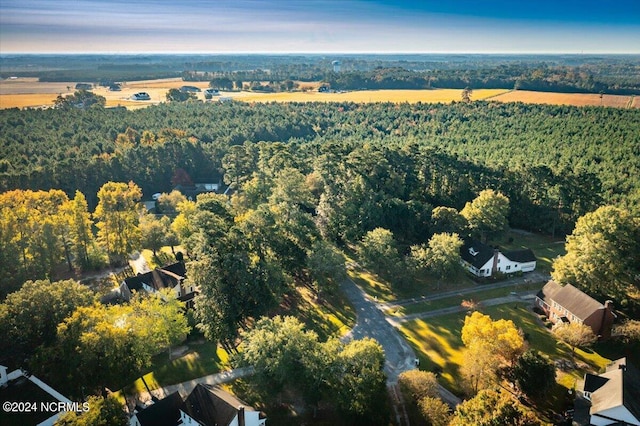 bird's eye view with a rural view