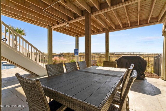 view of patio with area for grilling