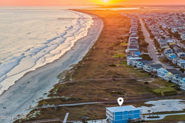 exterior space with a beach view