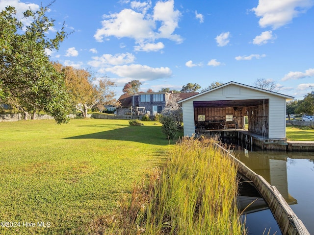 403 W Spring St, Swansboro, NC 28584 - view of green lawn with a water view