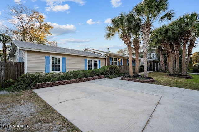 view of single story home