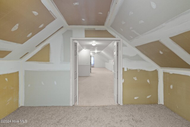 additional living space with carpet and lofted ceiling