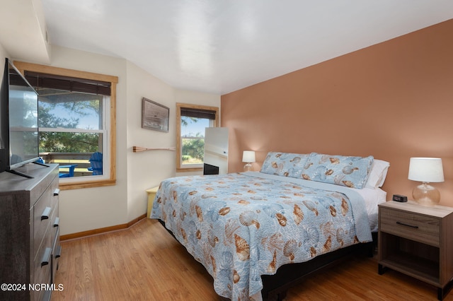 bedroom featuring light hardwood / wood-style flooring