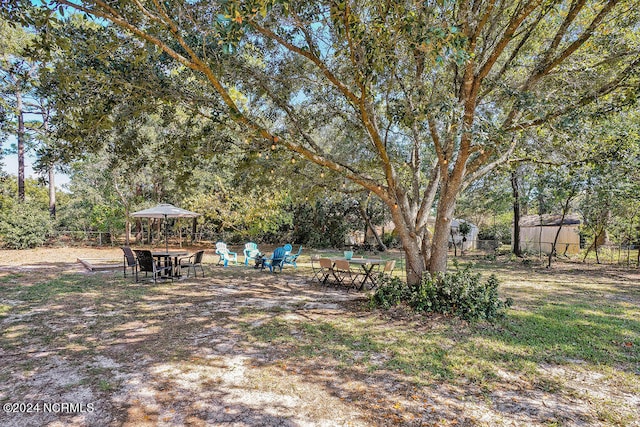 view of yard with a gazebo