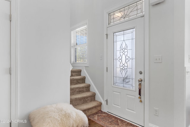 foyer featuring hardwood / wood-style floors