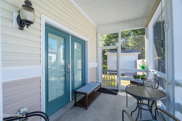 view of sunroom