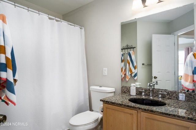 bathroom with toilet and vanity