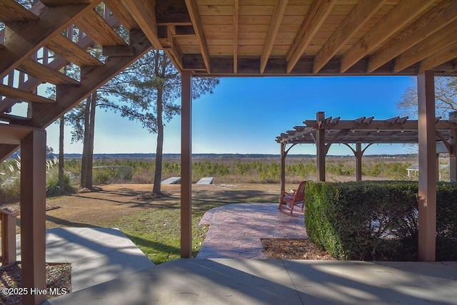 view of patio with a pergola