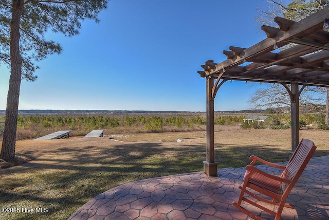 view of patio with a pergola