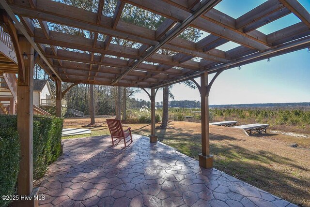 view of patio / terrace featuring a pergola