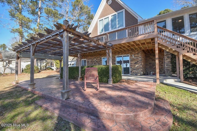 exterior space featuring a pergola