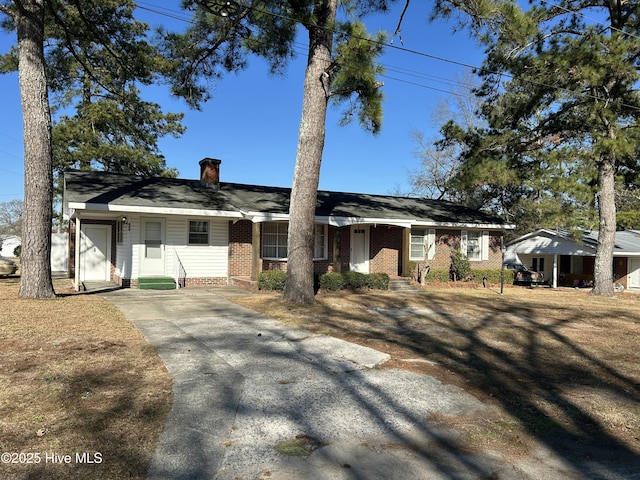 view of single story home