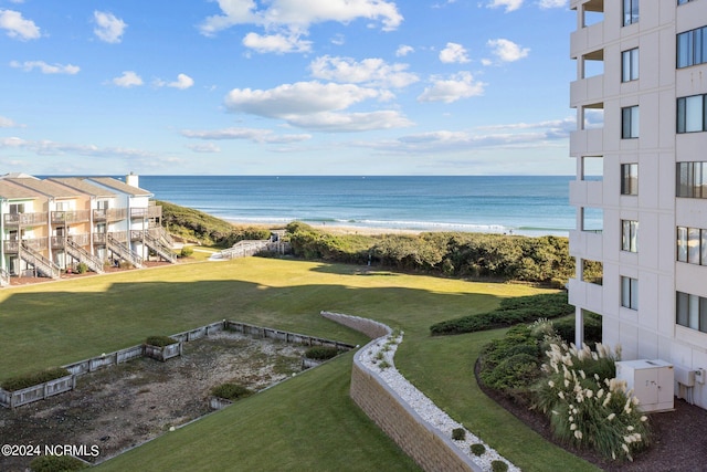 view of water feature with a view of the beach