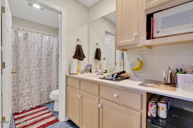 bathroom with vanity and toilet