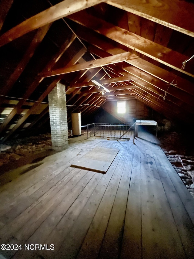 view of unfinished attic