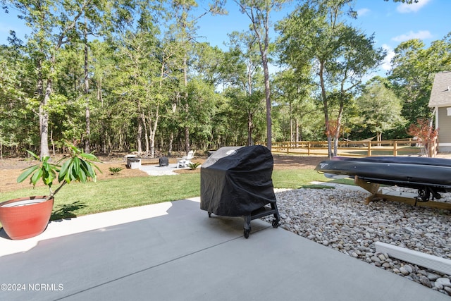 view of patio with grilling area