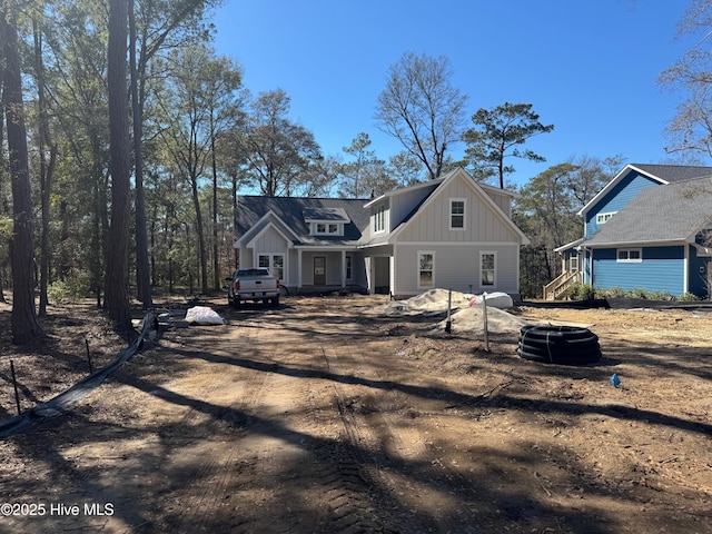 exterior space with board and batten siding