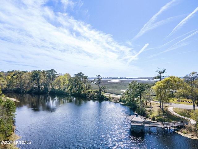 water view with a boat dock