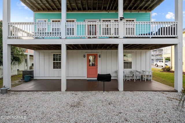 back of property with a patio area