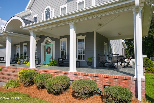 exterior space with covered porch