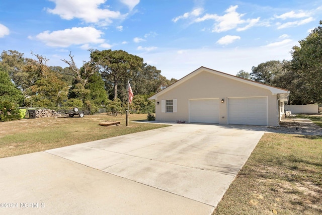 view of property exterior with a yard