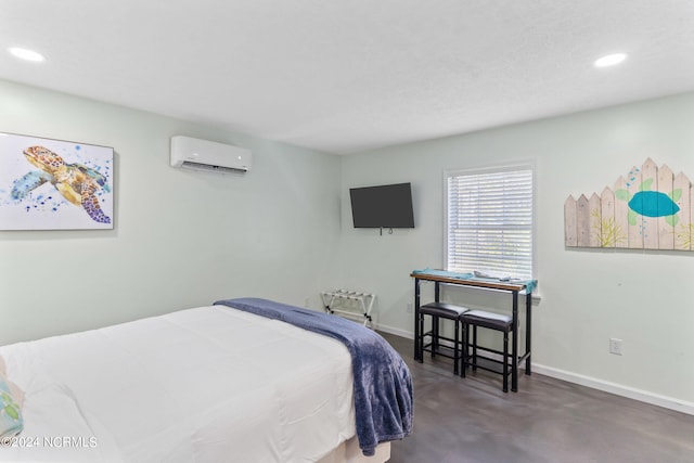 bedroom with a wall unit AC