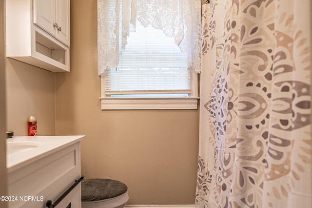 bathroom featuring toilet and vanity