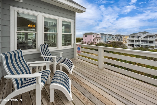 wooden balcony with a wooden deck