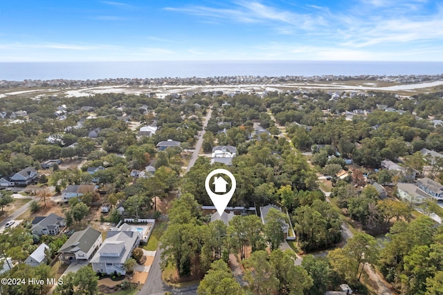 bird's eye view with a water view and a residential view