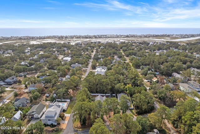 bird's eye view with a water view and a residential view