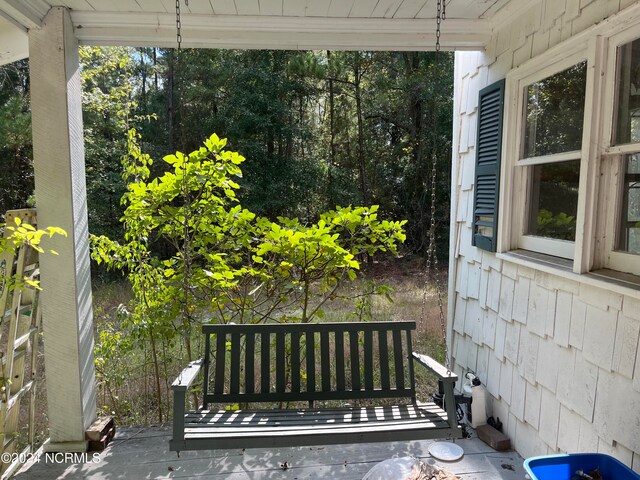 view of patio featuring a deck