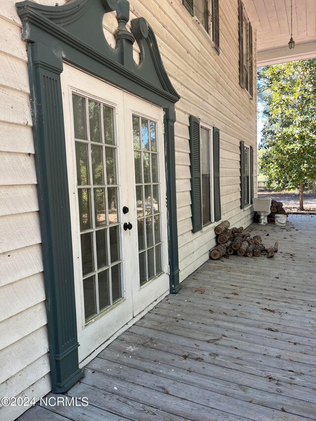 deck with french doors