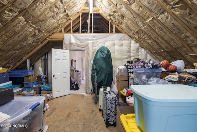 view of unfinished attic