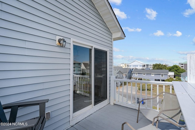 wooden balcony with a deck