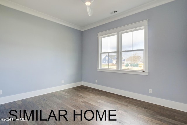 187 Spicer Lake Dr, Holly Ridge, NC 28445 - unfurnished room with baseboards, visible vents, and wood finished floors