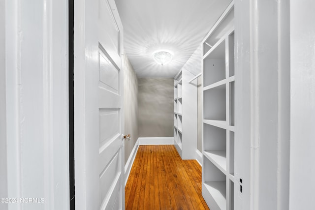 spacious closet featuring wood-type flooring