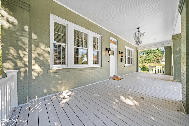 deck with a porch