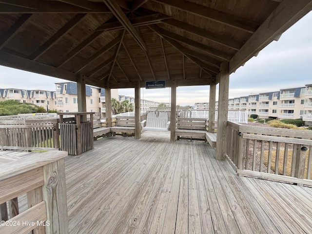 deck featuring a gazebo