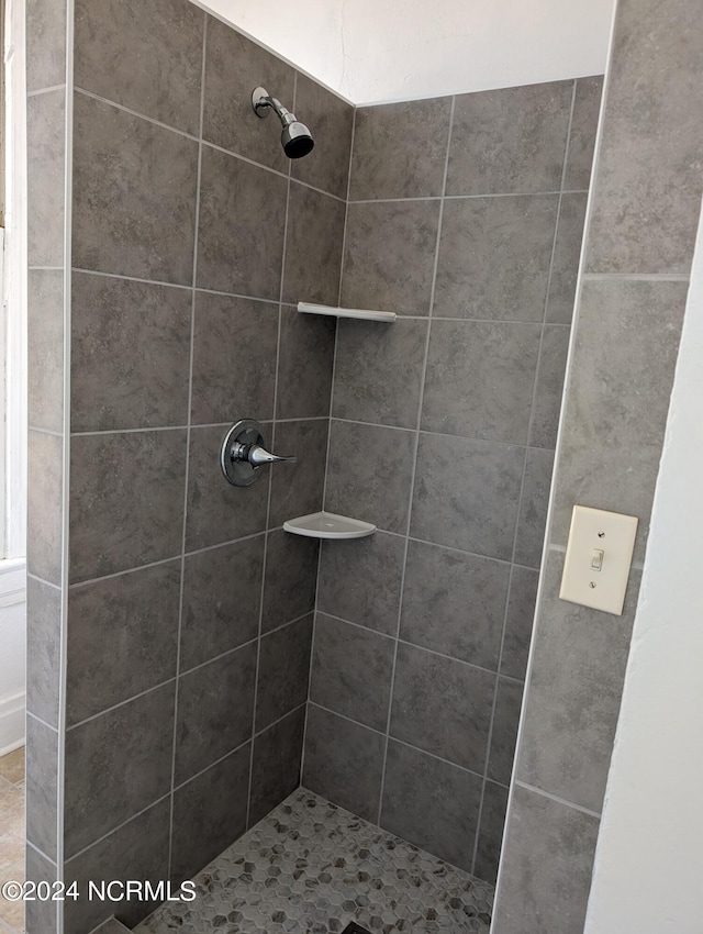 bathroom with tiled shower