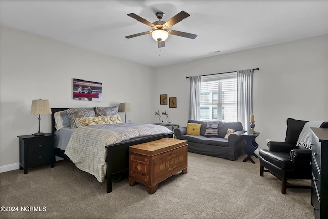 4422 Old Towne St, Wilmington, NC 28412 - bedroom featuring light colored carpet and ceiling fan